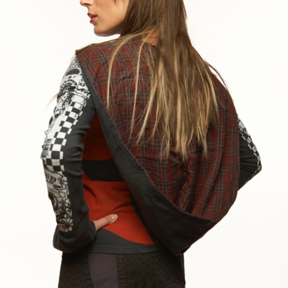 NEW JUNKER DESIGNS GRAY WOMENS HOODED SWEATSHIRT - Picture 4 of 8